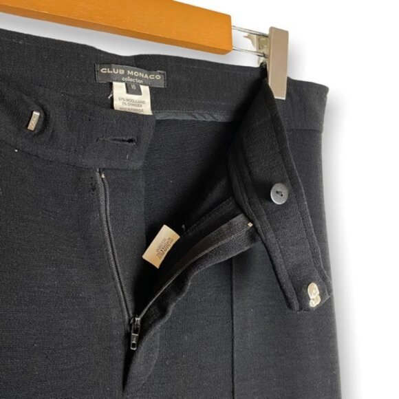 Club Monaco Black Wool Wide Leg Pants - Picture 7 of 8